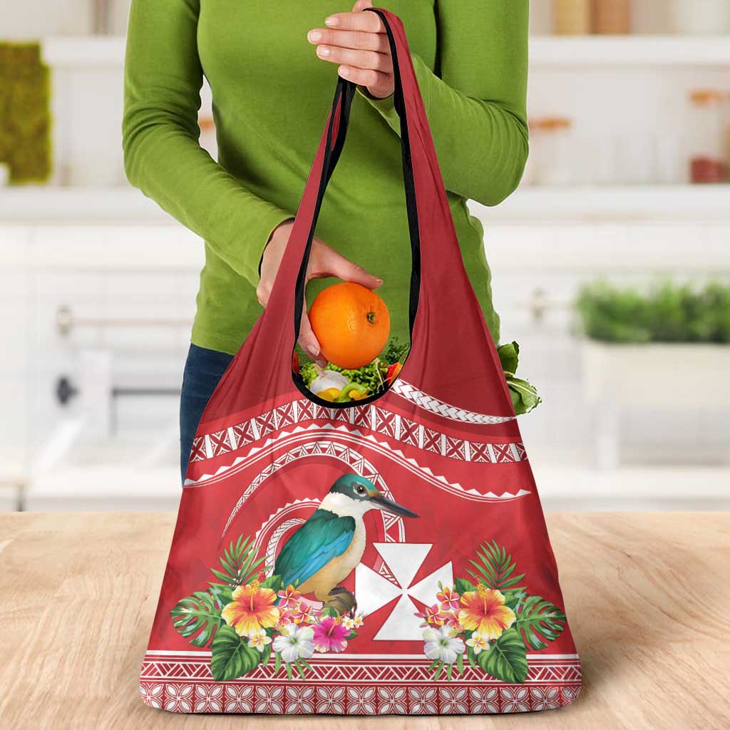 Wallis et Futuna Kingfisher Grocery Bag Polynesian Tropical Flowers LT9 - Polynesian Pride