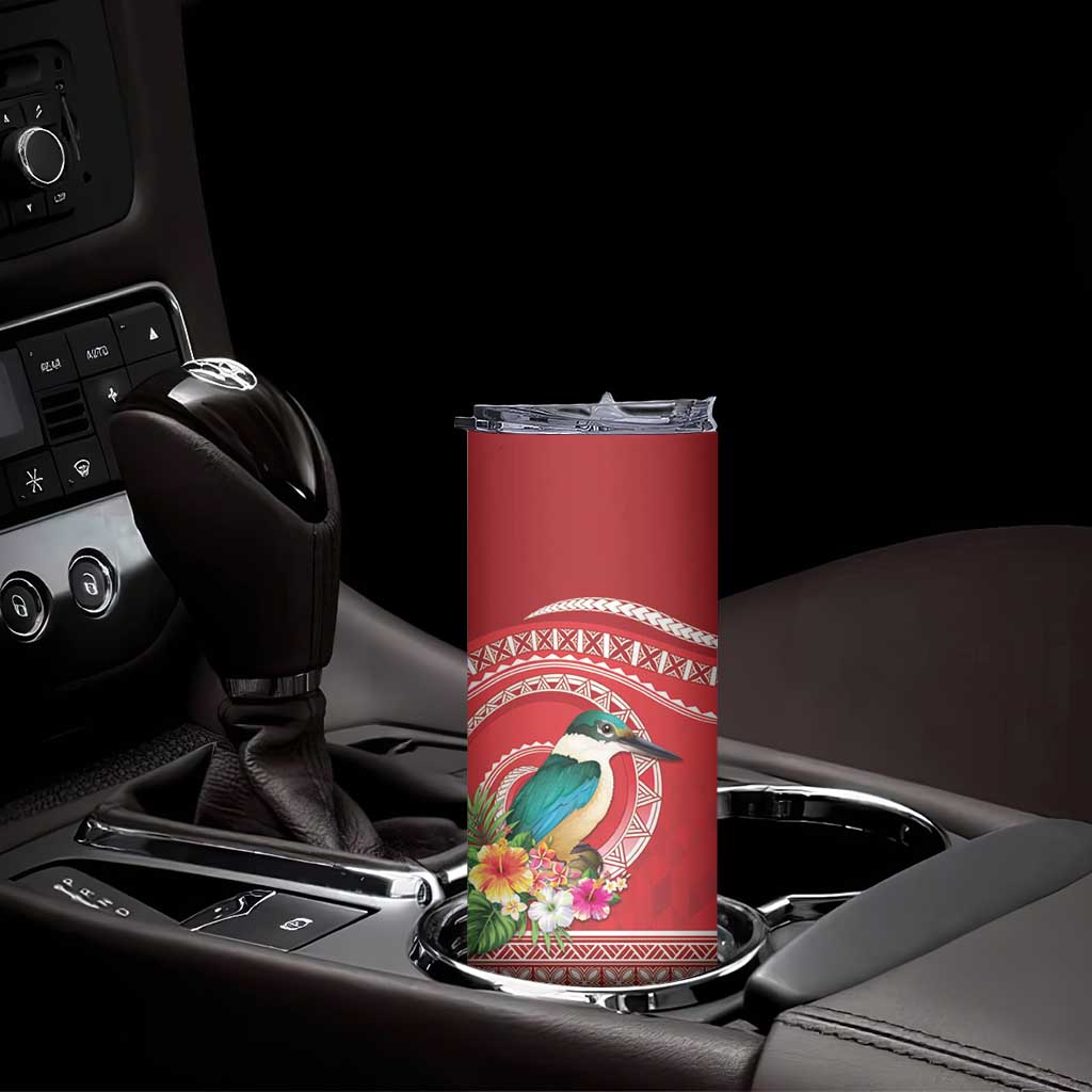 Wallis et Futuna Kingfisher Skinny Tumbler Polynesian Tropical Flowers