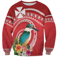 Wallis et Futuna Kingfisher Sweatshirt Polynesian Tropical Flowers