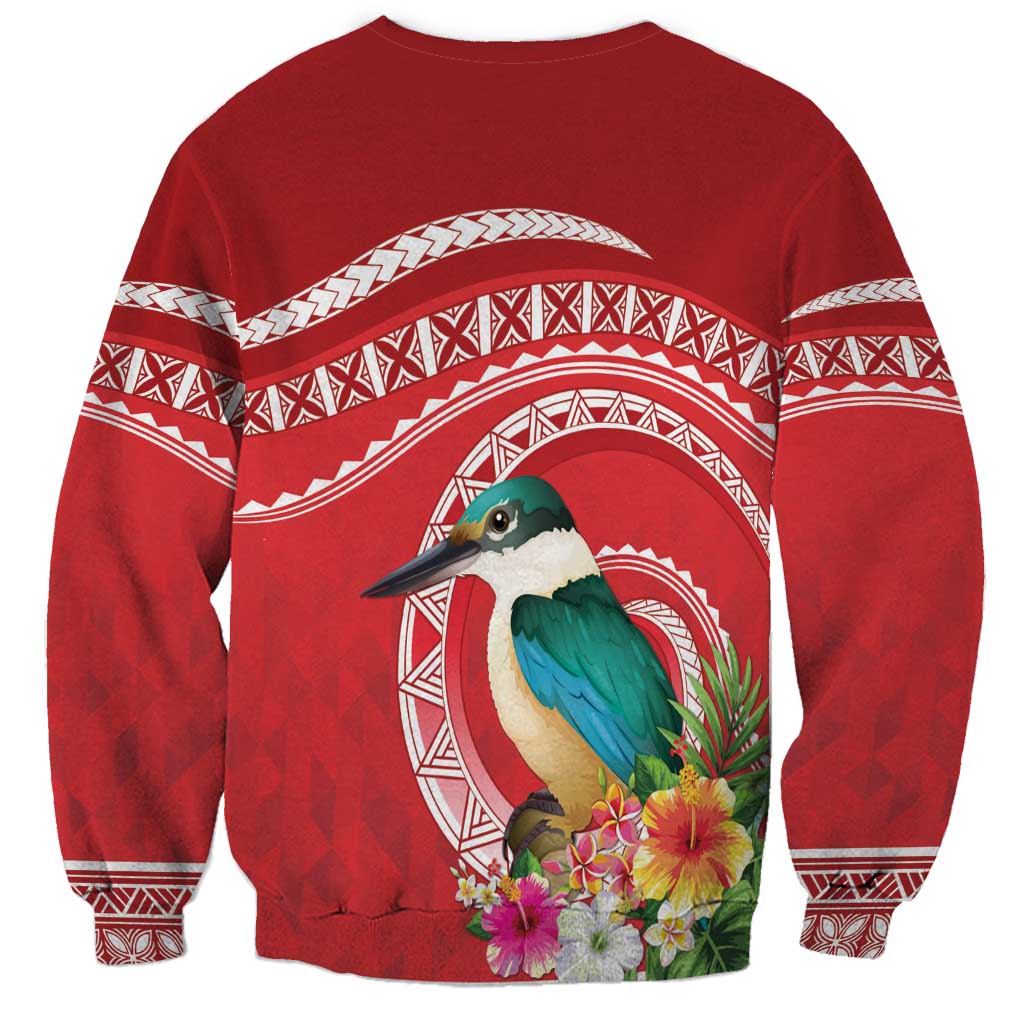 Wallis et Futuna Kingfisher Sweatshirt Polynesian Tropical Flowers