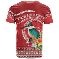 Wallis et Futuna Kingfisher T Shirt Polynesian Tropical Flowers