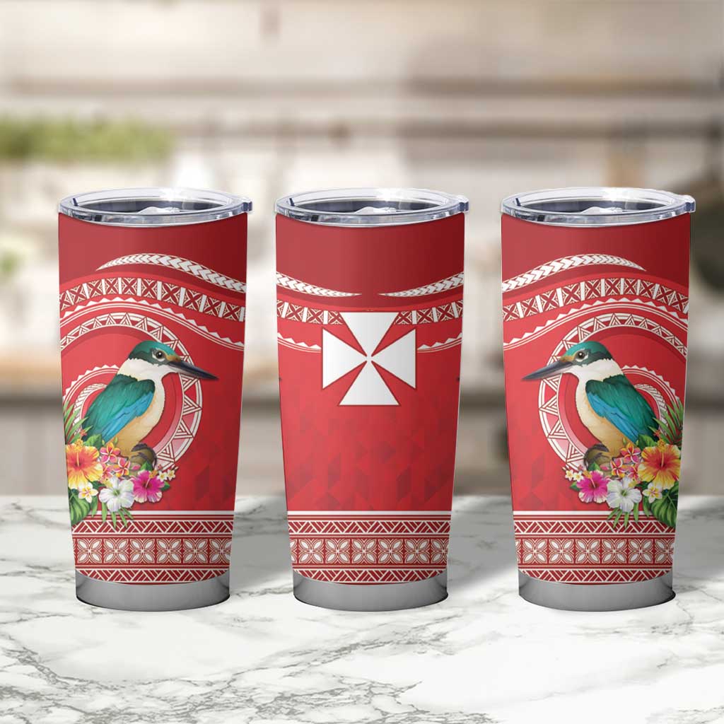 Wallis et Futuna Kingfisher Tumbler Cup Polynesian Tropical Flowers LT9 - Polynesian Pride