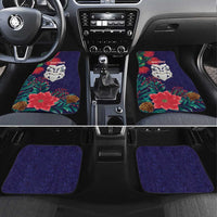 Maori Wheku Meri Kirihimete Personalised Car Mats All Blue Indigenous Maori Motif - Polynesian Pride