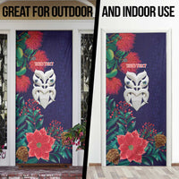 Maori Wheku Meri Kirihimete Personalised Door Cover All Blue Indigenous Maori Motif - Polynesian Pride