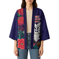 Maori Wheku Meri Kirihimete Personalised Kimono All Blue Indigenous Maori Motif - Polynesian Pride