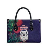 Maori Wheku Meri Kirihimete Personalised Leather Bag All Blue Indigenous Maori Motif - Polynesian Pride