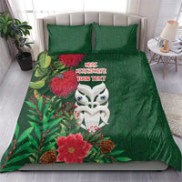 Maori Wheku Meri Kirihimete Personalised Bedding Set All Green Indigenous Maori Motif - Polynesian Pride