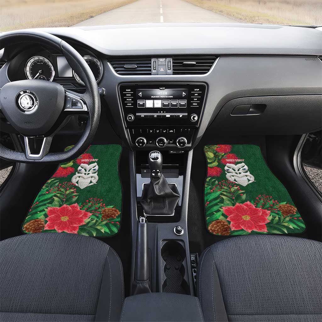 Maori Wheku Meri Kirihimete Personalised Car Mats All Green Indigenous Maori Motif - Polynesian Pride