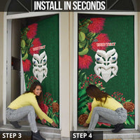 Maori Wheku Meri Kirihimete Personalised Door Cover All Green Indigenous Maori Motif - Polynesian Pride