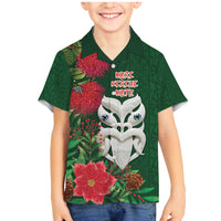 Maori Wheku Meri Kirihimete Personalised Family Matching Mermaid Dress and Hawaiian Shirt All Green Indigenous Maori Motif - Polynesian Pride