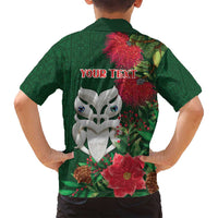 Maori Wheku Meri Kirihimete Personalised Family Matching Puletasi and Hawaiian Shirt All Green Indigenous Maori Motif - Polynesian Pride
