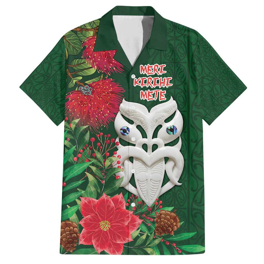 Maori Wheku Meri Kirihimete Personalised Family Matching Puletasi and Hawaiian Shirt All Green Indigenous Maori Motif - Polynesian Pride