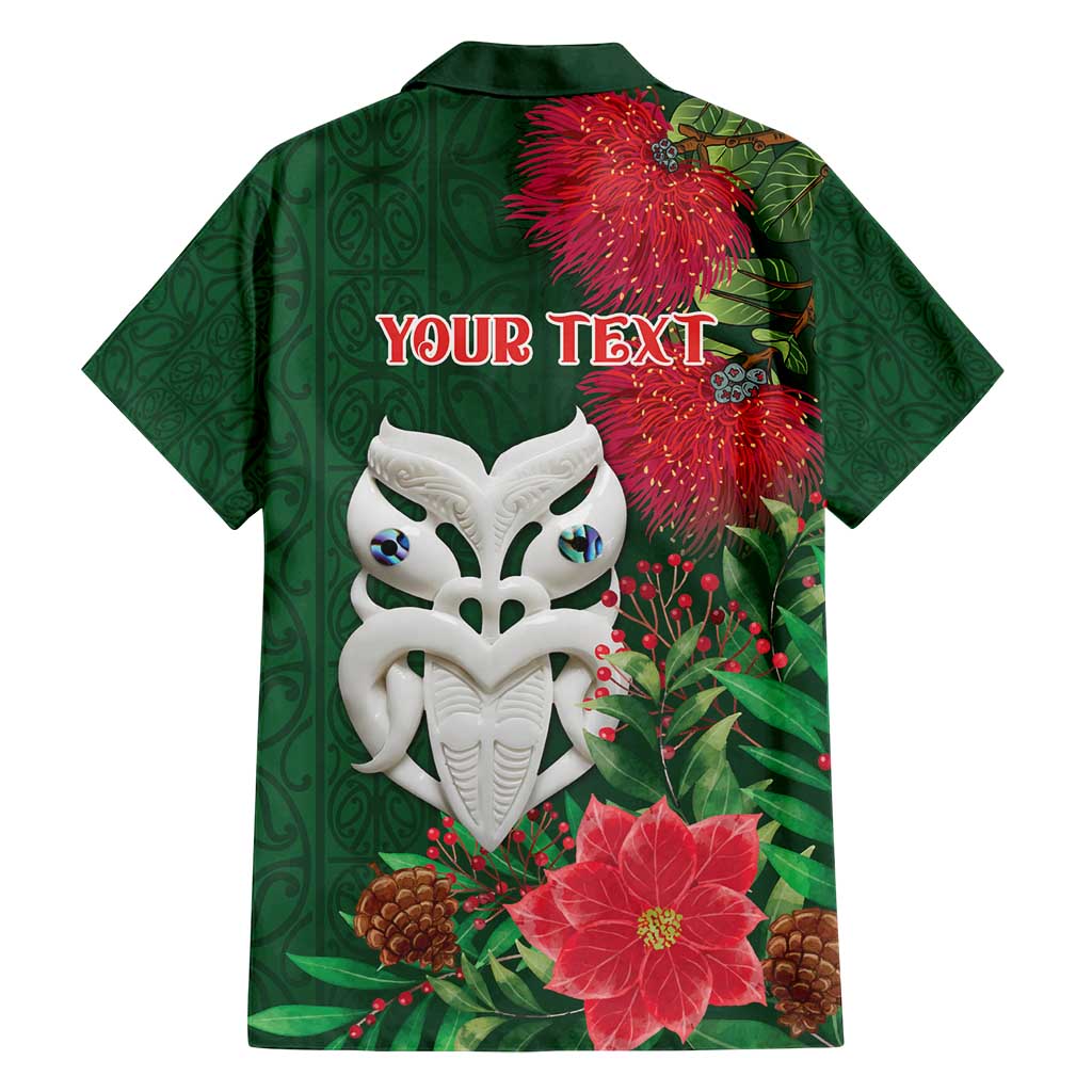 Maori Wheku Meri Kirihimete Personalised Family Matching Summer Maxi Dress and Hawaiian Shirt All Green Indigenous Maori Motif - Polynesian Pride