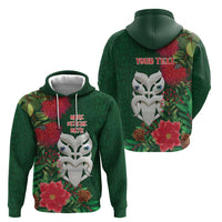 Maori Wheku Meri Kirihimete Personalised Hoodie All Green Indigenous Maori Motif - Polynesian Pride