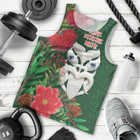 Maori Wheku Meri Kirihimete Personalised Men Tank Top All Green Indigenous Maori Motif - Polynesian Pride