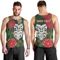 Maori Wheku Meri Kirihimete Personalised Men Tank Top All Green Indigenous Maori Motif - Polynesian Pride