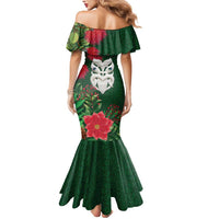 Maori Wheku Meri Kirihimete Personalised Mermaid Dress All Green Indigenous Maori Motif - Polynesian Pride