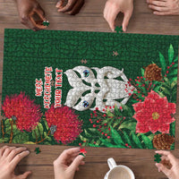 Maori Wheku Meri Kirihimete Personalised Puzzle All Green Indigenous Maori Motif - Polynesian Pride