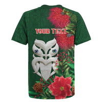 Maori Wheku Meri Kirihimete Personalised Rugby Jersey All Green Indigenous Maori Motif - Polynesian Pride