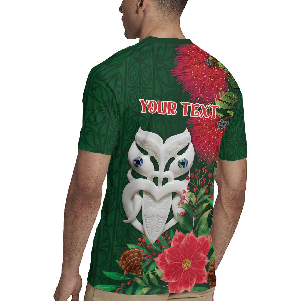Maori Wheku Meri Kirihimete Personalised Rugby Jersey All Green Indigenous Maori Motif - Polynesian Pride