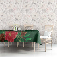 Maori Wheku Meri Kirihimete Personalised Tablecloth All Green Indigenous Maori Motif - Polynesian Pride