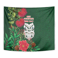 Maori Wheku Meri Kirihimete Personalised Tapestry All Green Indigenous Maori Motif - Polynesian Pride