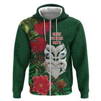 Maori Wheku Meri Kirihimete Personalised Zip Hoodie All Green Indigenous Maori Motif - Polynesian Pride