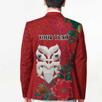 Maori Wheku Meri Kirihimete Personalised Blazer All Red Indigenous Maori Motif - Polynesian Pride
