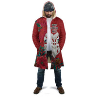 Maori Wheku Meri Kirihimete Personalised Cloak All Red Indigenous Maori Motif - Polynesian Pride