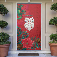 Maori Wheku Meri Kirihimete Personalised Door Cover All Red Indigenous Maori Motif - Polynesian Pride