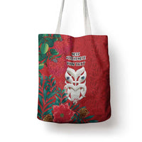 Maori Wheku Meri Kirihimete Personalised Tote Bag All Red Indigenous Maori Motif - Polynesian Pride
