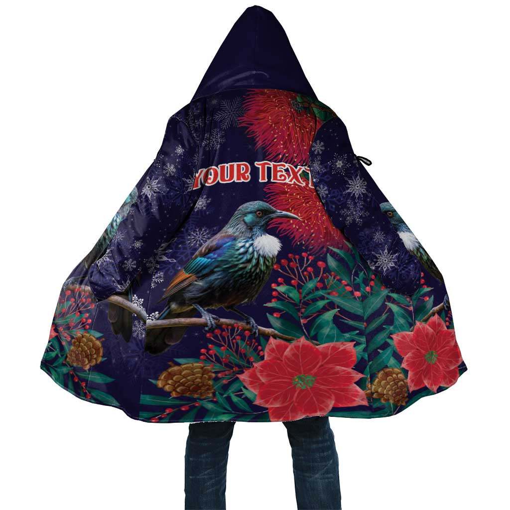 Tui Meri Kirihimete Personalised Cloak Pohutukawa Flowers Blue Motif LT9 Unisex Blue - Polynesian Pride