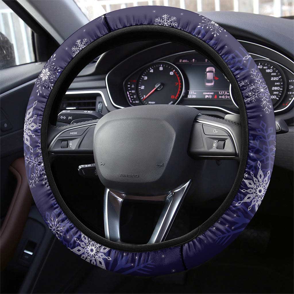 Tui Meri Kirihimete Steering Wheel Cover Pohutukawa Flowers Blue Motif LT9 - Polynesian Pride