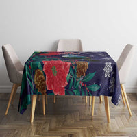 Tui Meri Kirihimete Personalised Tablecloth Pohutukawa Flowers Blue Motif LT9 - Polynesian Pride