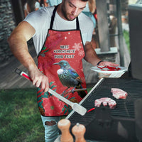 Tui Meri Kirihimete Personalised Apron Pohutukawa Flowers Red Motif - Polynesian Pride