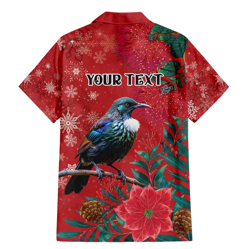 Tui Meri Kirihimete Personalised Family Matching Mermaid Dress and Hawaiian Shirt Pohutukawa Flowers Red Motif LT9 - Polynesian Pride