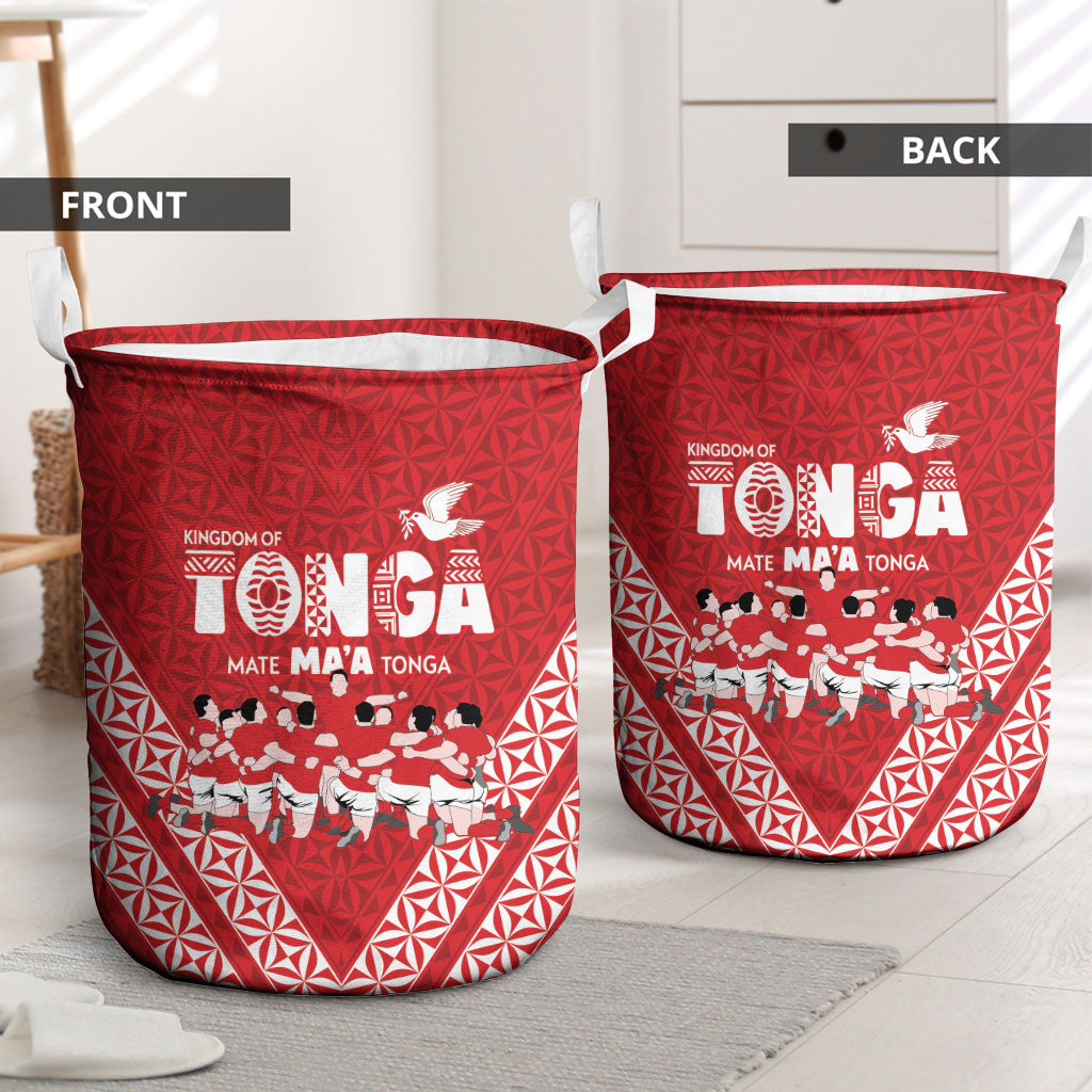 Mate Ma'a Tonga Laundry Basket Tongan Sipi Tau Ngatu Inspired Red LT9 - Polynesian Pride