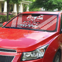 Mate Ma'a Tonga Auto Sun Shade Tongan Sipi Tau Ngatu Inspired Red LT9 - Polynesian Pride