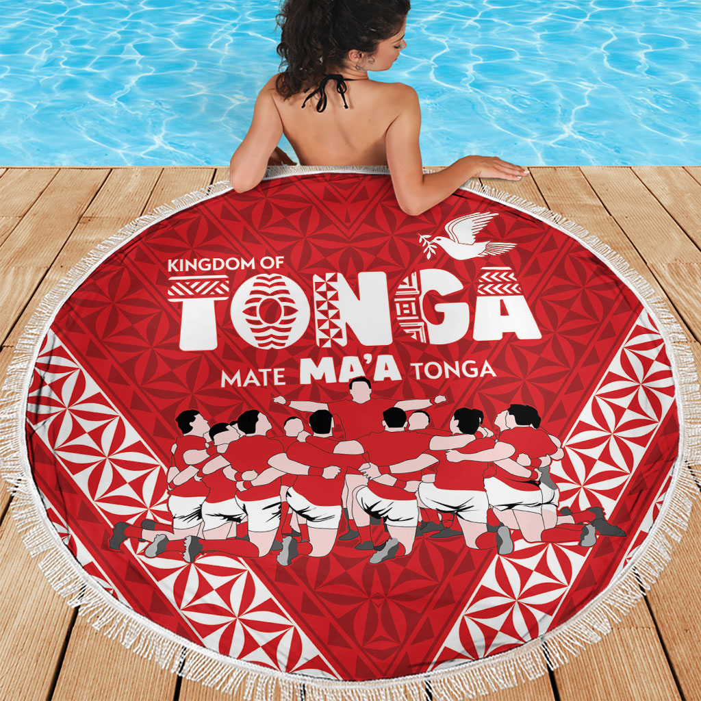 Mate Ma'a Tonga Beach Blanket Tongan Sipi Tau Ngatu Inspired Red LT9 - Polynesian Pride