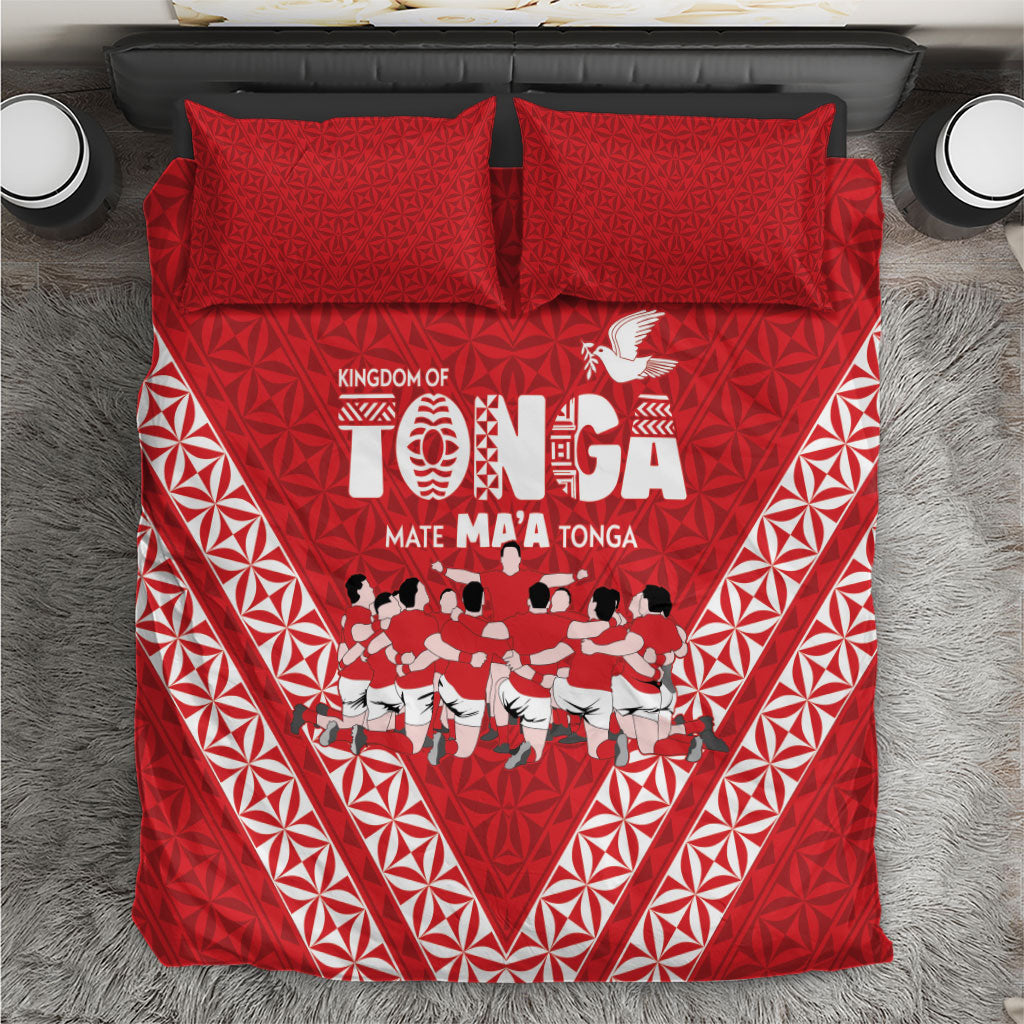 Mate Ma'a Tonga Bedding Set Tongan Sipi Tau Ngatu Inspired Red LT9 Red - Polynesian Pride