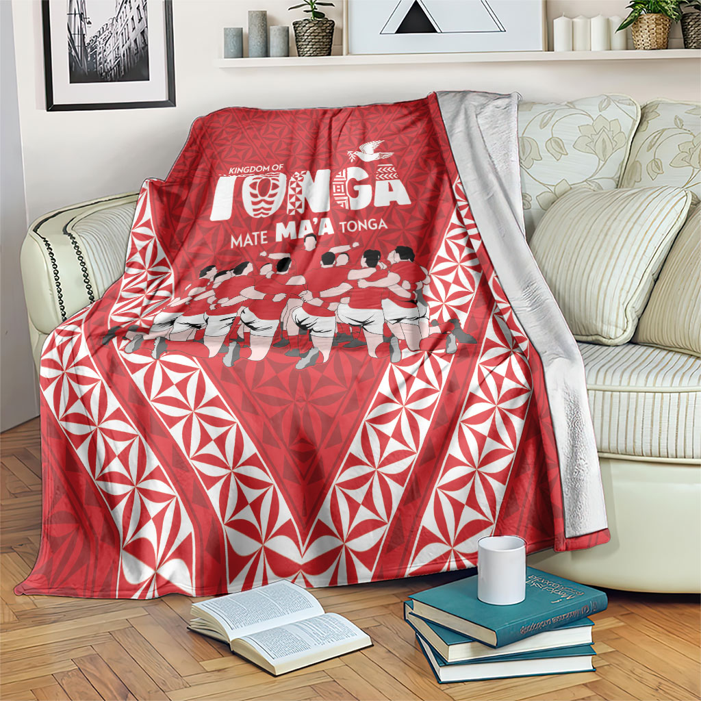 Mate Ma'a Tonga Blanket Tongan Sipi Tau Ngatu Inspired Red LT9 Red - Polynesian Pride