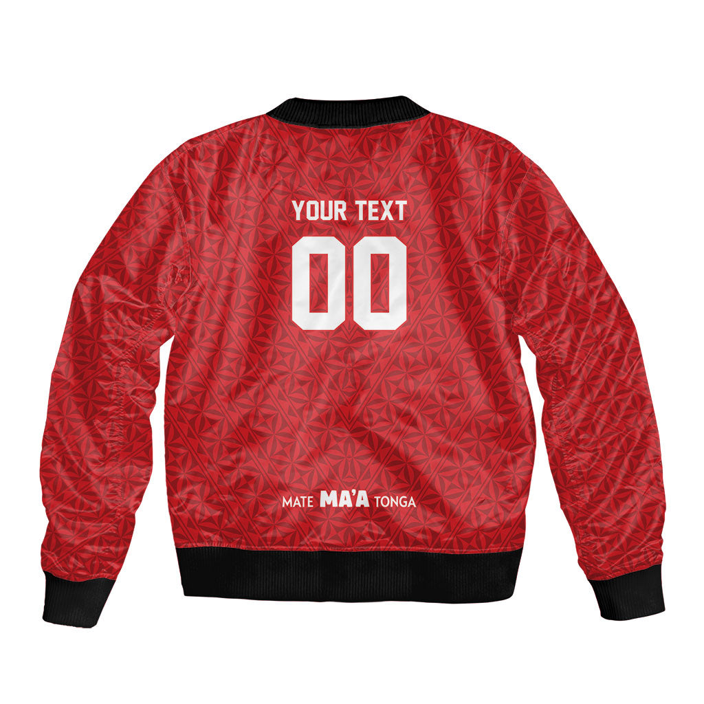 Mate Ma'a Tonga Custom Bomber Jacket Tongan Sipi Tau Ngatu Inspired Red LT9 - Polynesian Pride