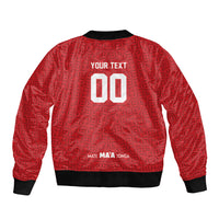 Mate Ma'a Tonga Custom Bomber Jacket Tongan Sipi Tau Ngatu Inspired Red LT9 - Polynesian Pride
