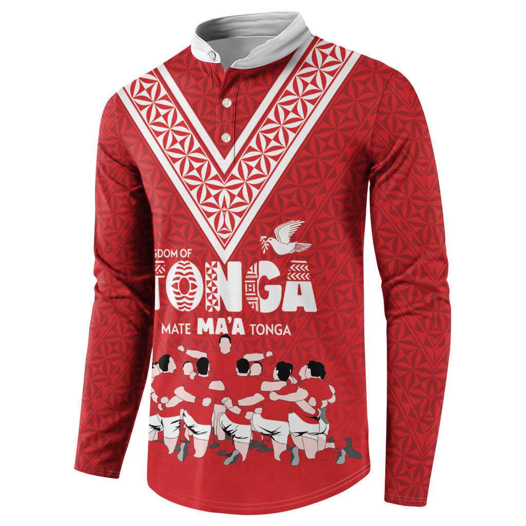 Mate Ma'a Tonga Custom Button Sweatshirt Tongan Sipi Tau Ngatu Inspired Red LT9 - Polynesian Pride