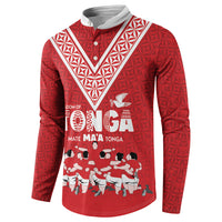 Mate Ma'a Tonga Custom Button Sweatshirt Tongan Sipi Tau Ngatu Inspired Red LT9 - Polynesian Pride