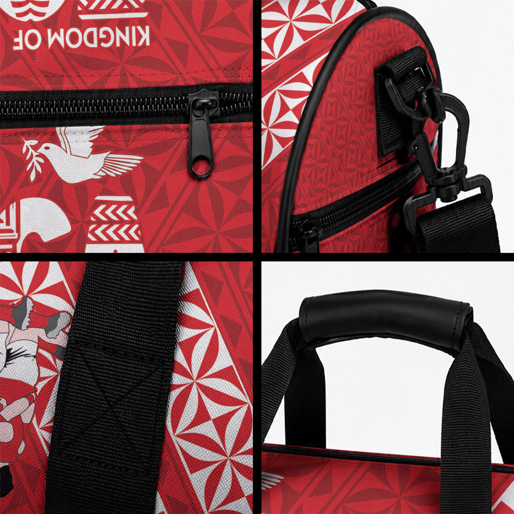 Mate Ma'a Tonga Duffle Bag Tongan Sipi Tau Ngatu Inspired Red LT9 - Polynesian Pride