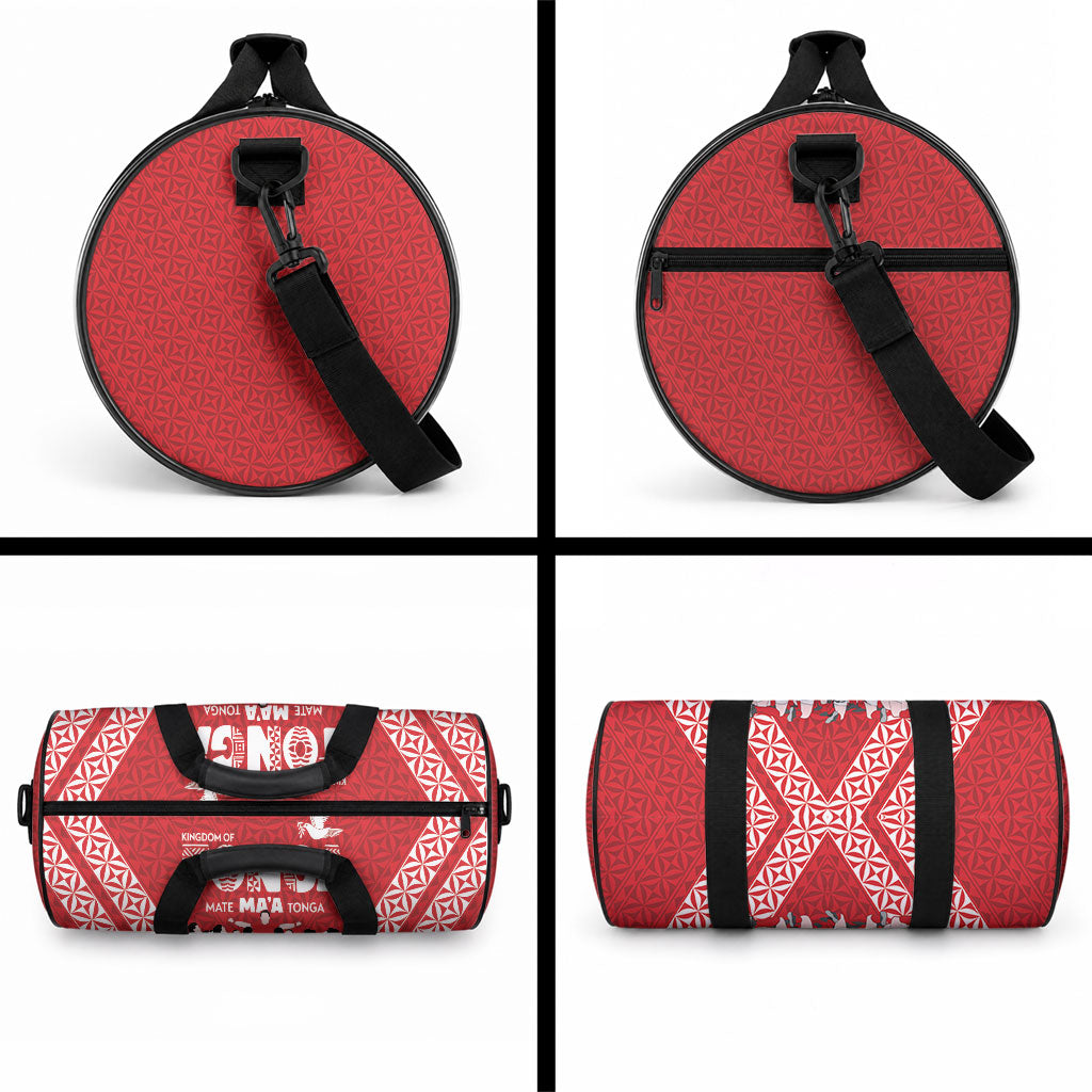 Mate Ma'a Tonga Duffle Bag Tongan Sipi Tau Ngatu Inspired Red LT9 - Polynesian Pride