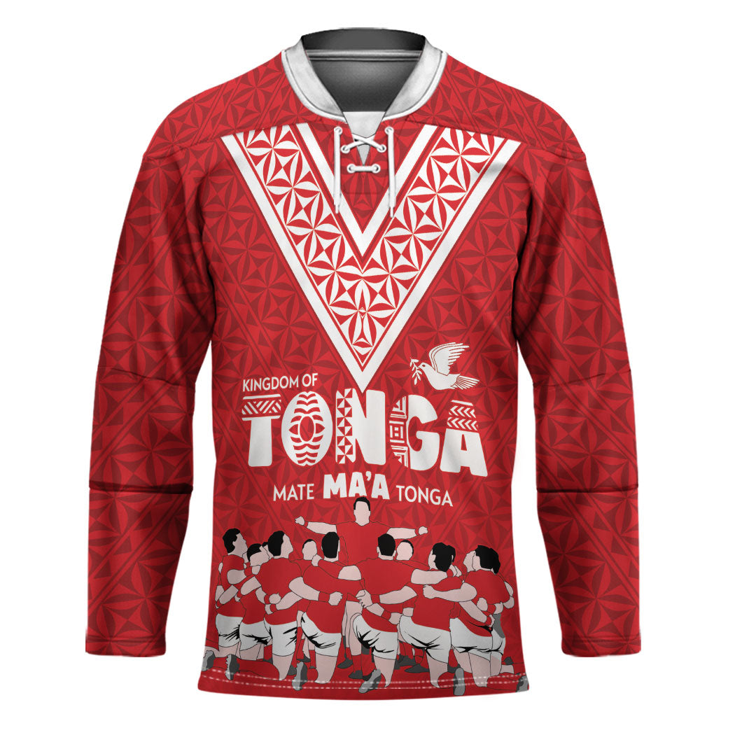 Mate Ma'a Tonga Custom Hockey Jersey Tongan Sipi Tau Ngatu Inspired Red LT9 Unisex Red - Polynesian Pride