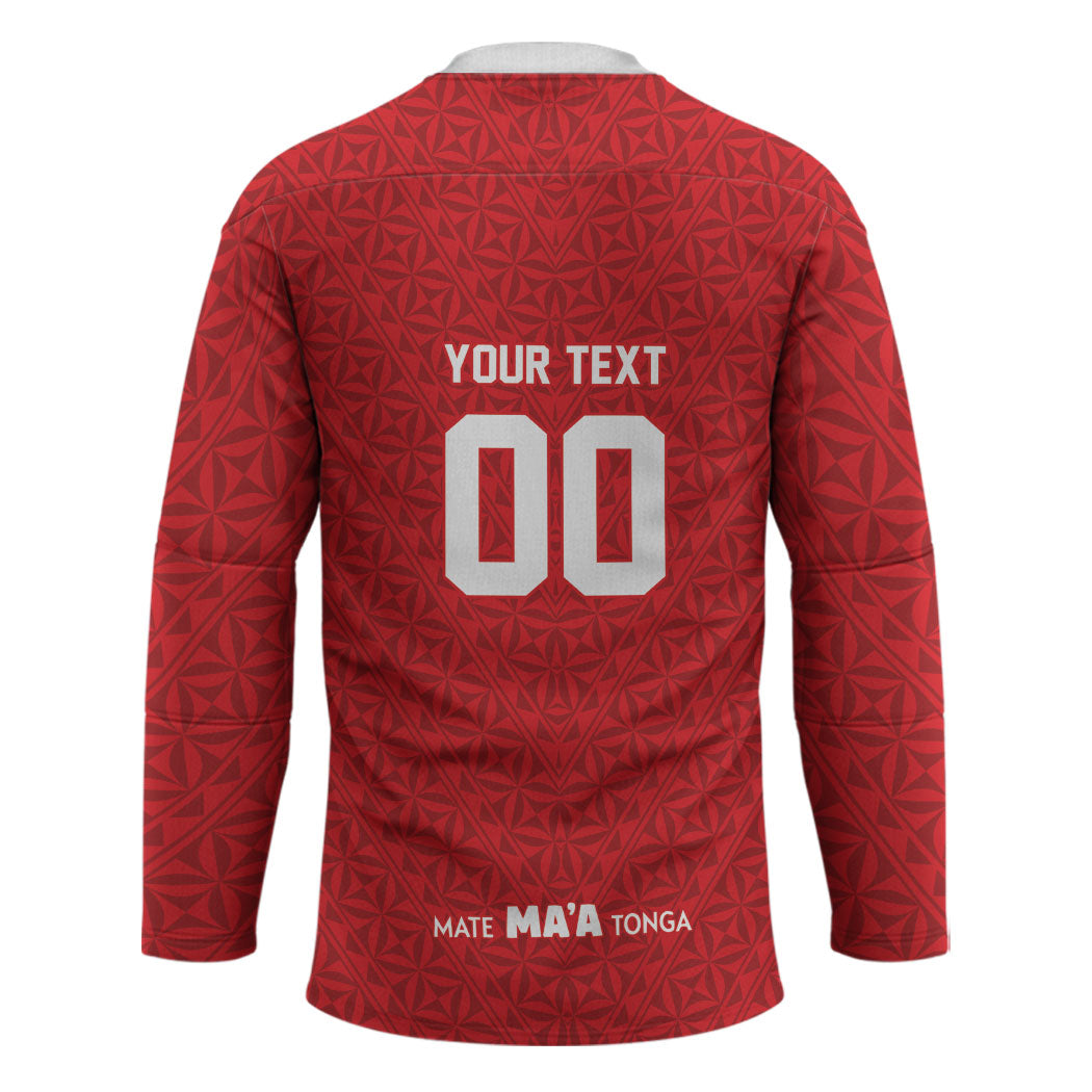 Mate Ma'a Tonga Custom Hockey Jersey Tongan Sipi Tau Ngatu Inspired Red LT9 - Polynesian Pride