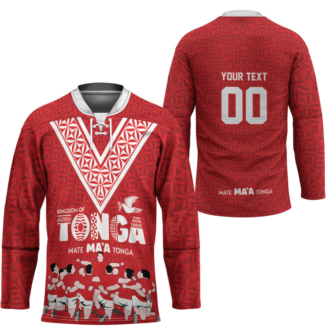 Mate Ma'a Tonga Custom Hockey Jersey Tongan Sipi Tau Ngatu Inspired Red LT9 - Polynesian Pride